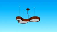 Pendente Ameba de Madeira Barcelona Pequeno 3 Pontas LED
