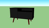 Rack Yan Preto 90 cm MOBLY