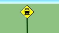Light Rail Crossing Ahead Sign