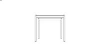 198298 - BATIGNOLLES BUSINESS - Table de jardin professionnelle en métal blanc L80