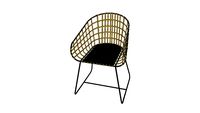 Fauteuil en rotin et métal