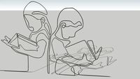 children sitting reading books for study educational CNC Jaali MS Works sAs