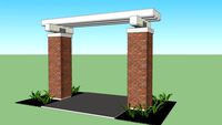 Brick Garden Courtyard Arbor
