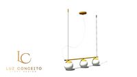 Pendente Viena 3 Globos (Dourado Fosco)