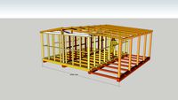 каркас 2х секционной бытовки с верандой