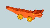 Cross Crocodile Wood Toy