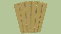 Deurframe met planken toog