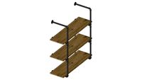 Mensole con strutture tubi e raccordi da 3/4 in stile industrial