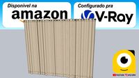 Cortina 3x2,5m, linho cru, fabricante Paulo Cezar Enxovais AMAZON +V-RAY