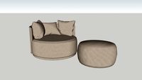 Adele fauteuil en poef