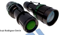 Lanterna Tática preta de LED 1000m