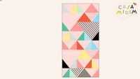Tapete Playmat Triangulos Rosa 80cm