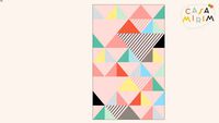 Tapete Playmat Triangulos Rosa 1m