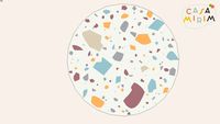 Tapete Playmat Terrazzo Vintage Redondo