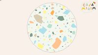 Tapete Playmat Terrazzo Capuccinno Redondo
