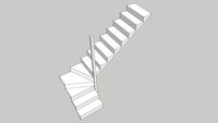 Escalier 01 quart tournant balance beton