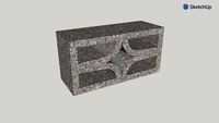 Mid Mod Breeze Block Starfire 16X8X6 3D Single