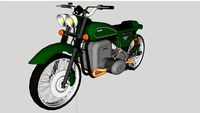 Motocyclette verte