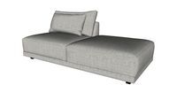Basel Right End Unit Slate Pebble Fabric By Modloft