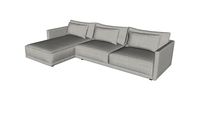 Basel Modular Sofa 02A Slate Pebble Fabric By Modloft