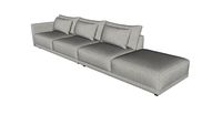 Basel Modular Sofa 08B Slate Pebble Fabric By Modloft