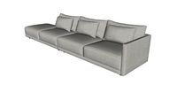 Basel Modular Sofa 08A Slate Pebble Fabric By Modloft