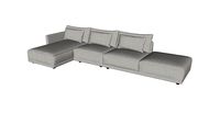 Basel Modular Sofa 12B Slate Pebble Fabric By Modloft