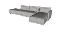 Basel Modular Sofa 12A Slate Pebble Fabric By Modloft