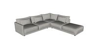 Basel Modular Sofa 09B Slate Pebble Fabric By Modloft