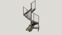 Spiral staircase with external stringer
