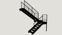 Staircase Double landing straight stringers