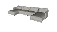 Basel Modular Sofa 15 Slate Pebble Fabric By Modloft