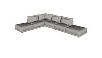 Basel Modular Sofa 13 Slate Pebble Fabric By Modloft