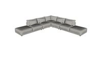 Basel Modular Sofa 07 Slate Pebble Fabric By Modloft