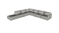 Basel Modular Sofa 10A Slate Pebble Fabric By Modloft