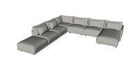 Basel Modular Sofa 14B Slate Pebble Fabric By Modloft