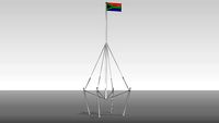 Suspended flagpole