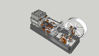 H. Muncaster two cylinder horizontal Static steam engine.