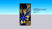 Quadro em tela canvas. Vitral Azul e Amarelo parte 3
