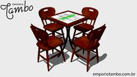 Jogo de mesa quadrada azulejo com 4 cadeiras para cozinha ou restaurante - Imbuia - Empório Tambo