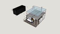 SHIPPING CONTAINER MODIFIED TO USE LIKE A FAST FOOD RESTAURANT