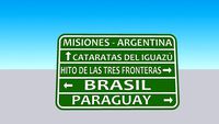 CARTEL DE RUTA AUTOPISTA ARGENTINA IGUAZU-PARAGUAY-BRASIL