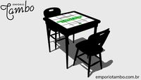 Mesa de jantar azulejo quadrada 2 cadeiras para cozinha pequena - Preta - Empório Tambo