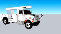 2000 International 4000-series boom/bucket truck (Altec)