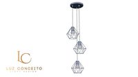 Pendente Diamante Triplo (Prata Escovada)