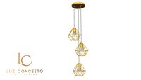 Pendente Diamante Triplo (Dourado Brilho)