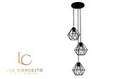 Pendente Diamante Triplo (Preto)