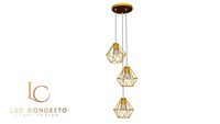 Pendente Diamante Triplo (Dourado Fosco)