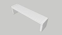 Modern Slat Top Outdoor Wood Bench