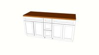 Kitchen Counter w/ Cherry Butcher Block Counter